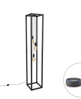 Stojaci lampy Chytrá stojací lampa černá 3-světelná včetně Wifi G95 - Big Cage