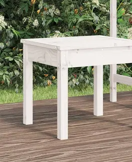 Zahradní lavice Zahradní lavice bílá 50 x 44 x 45 cm masivní borové dřevo