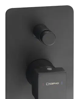 Koupelnové baterie SAPHO FORATA podomítková sprchová baterie, 2 výstupy, černá mat FT042/15