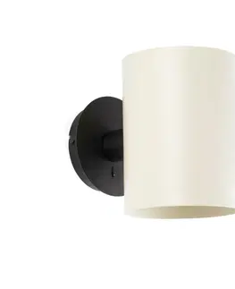 Moderní nástěnná svítidla FARO GUADALUPE nástěnná lampa, černá/béžová