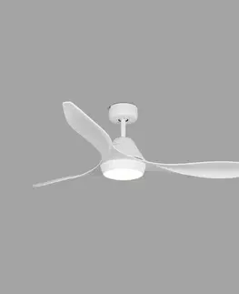 Stropní ventilátory se světlem FARO BARCELONA LED stropní ventilátor Polaris L, 3 lopatky, bílá