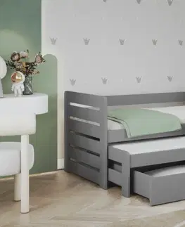 Postele Detská posteľ s prístelkou Tomasz Provedení: Moření - Barva