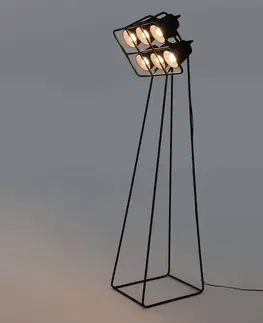 Stojací lampy SELETTI Stojací lampa Multilamp, šest zdrojů, černá