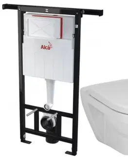 WC sedátka ALCADRAIN Jádromodul předstěnový instalační systém bez tlačítka + WC JIKA LYRA PLUS + SEDÁTKO DURAPLAST SLOWCLOSE AM102/1120 X LY5