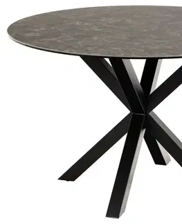 Jídelní stoly Actona Kulatý jídelní stůl Heaven 120 cm černý mramor
