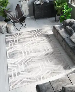 Moderní koberce Světlý designový koberec s geometrickým vzorem Šířka: 80 cm | Délka: 150 cm