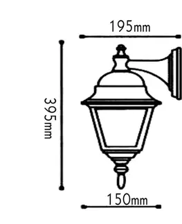 Moderní venkovní nástěnná svítidla ACA Lighting Garden lantern venkovní nástěnné svítidlo HI6042GB