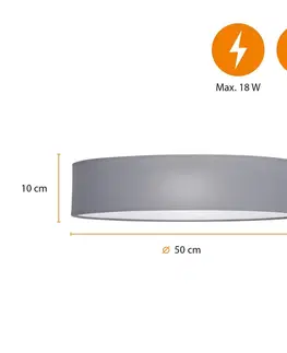 Stropní svítidla Smartwares Stropní svítidlo Mia, šedé, Ø 50 cm