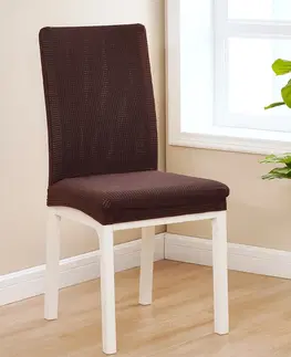 Doplňky do ložnice 4Home Napínací potah na židli Magic clean tmavě hnědá, 45 - 50 cm, sada 2 ks