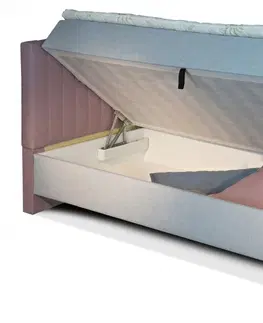 Postele New Design Čalouněná postel NOVO s čely | levá s topperem Extra Rozměr: 90 x 200 cm