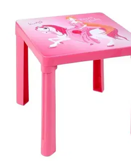 Hračky na zahradu STAR PLUS - Dětský zahradní nábytek - Plastový stůl růžový