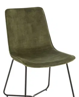 Jídelní stoly Zelená sametová jídelní židle Chair Isabel Green - 64*47*89cm J-Line by Jolipa 19517