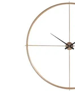Hodiny Zlaté kovové nástěnné hodiny Metgo- Ø 128*10 cm J-Line by Jolipa 75947