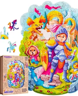 Hračky puzzle PUZZLER - Dřevěné barevné puzzle - Statečný rytíř