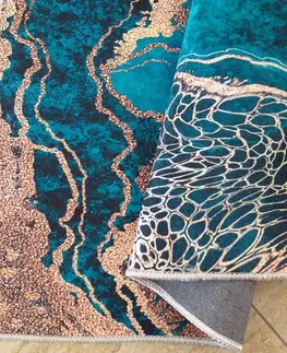 Moderní koberce Protišmykový koberec v zelenej farbe s abstraktným vzorom