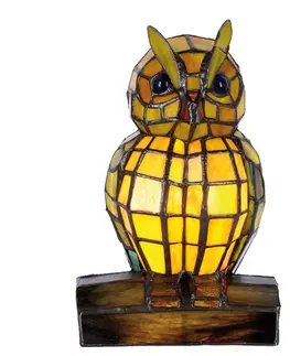 Svítidla Dekorativní lampa Tiffany sova - 24*15 cm Clayre & Eef 5LL-9328