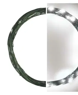 LED řetězy EMOS LED vánoční nano řetěz zelený, 4 m, venkovní i vnitřní, studená bílá, časovač D3AC03