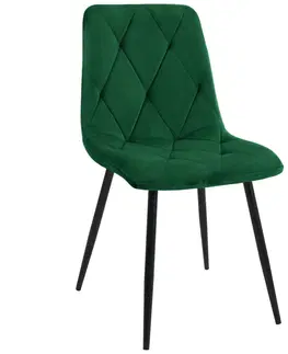 Židle Ak furniture Prošívaná čalouněná židle Artis zelená