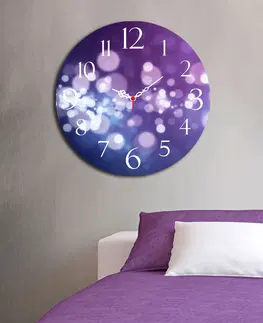 Nástěnné hodiny Nástěnné hodiny MDF NEONOVÉ SVĚTLUŠKY 40 x 40 cm