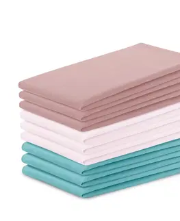 Utěrky AmeliaHome Sada kuchyňských ručníků Letty Plain - 9 ks růžová/tyrkysová, velikost 50x70