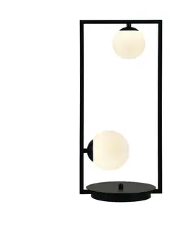 Stojací lampy ve skandinávském stylu ACA Lighting stolní lampa 2xG9 QUADRO černá + bílá 25X12X54CM OD91252TB