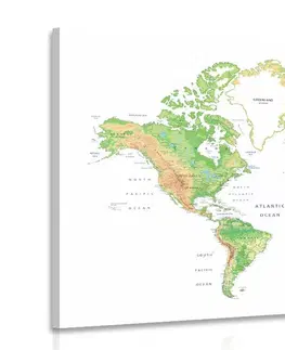 Obrazy mapy Obraz klasická mapa světa s bílým pozadím