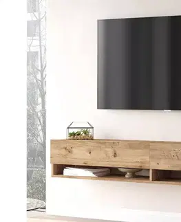 TV stolky Sofahouse Designový nástěnný TV stolek Idonia 180 cm borovice