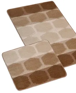 Koberce a koberečky Bellatex Sada koupelnových předložek bez výkroje Bany Oválky béžová, 60 x 100 cm, 60 x 50 cm
