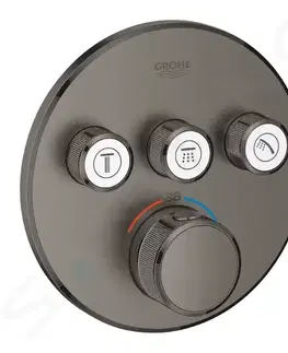 Koupelnové baterie GROHE Grohtherm SmartControl Termostatická sprchová podomítková baterie, 3 ventily, kartáčovaný Hard Graphite 29121AL0