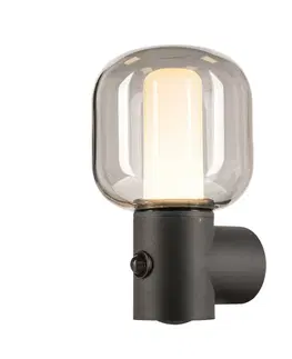 LED venkovní nástěnná svítidla SLV BIG WHITE OVALISK WL Sensor venkovní LED nástěnné přisazené svítidlo antracit CCT switch 3000/4000 K 1004679