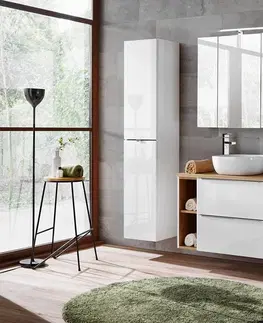 Koupelnový nábytek Comad Koupelnová skříňka nízká Capri 810 bílý lesk/dub kraft zlatý