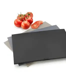 Prkénka a krájecí desky EVA SOLO Set kuchyňských prkének s podstavcem v odstínech šedé