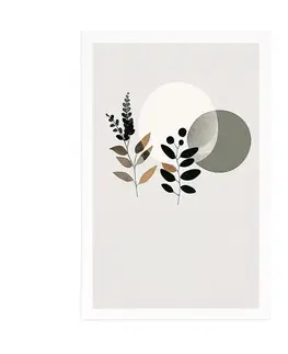 Botanické Plakát minimalistické listy s boho pozadím