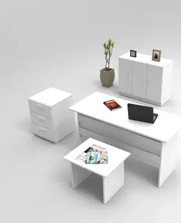 Kancelářské a psací stoly Set kancelářského nábytku VO12 bílý