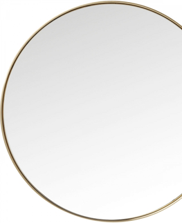 Nástěnná zrcadla KARE Design Zrcadlo Curve Round - mosazné, Ø100cm
