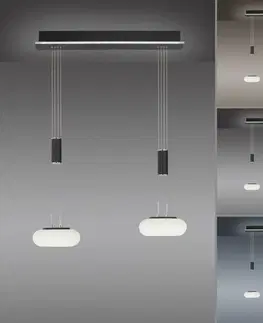 Chytré osvětlení PAUL NEUHAUS Q ETIENNE závěsné svítidlo Smart Home, černá, podlouhlé, 2 ramenné ZigBee 2700-5000K