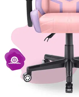 Herní křesla Dětská židle na hraní HC - 1004 růžová a fialová se žlutými detaily