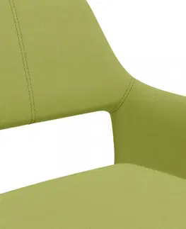 Židle Jídelní židle 2 ks látka / kov Dekorhome Světle zelená