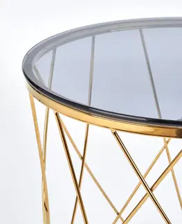 Konferenční stolky HALMAR Konferenční stolek Selena sklo/zlatý