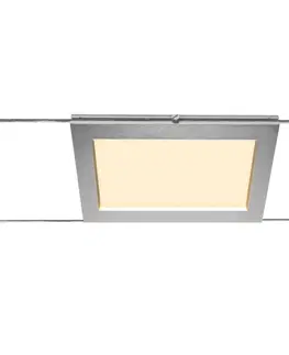 Svítidla pro lankové osvětlení SLV BIG WHITE PLYTTA rectangular svítidlo s lanem pro nízkonapěťový lanový systém TENSEO, 2700K, chrom 1002866