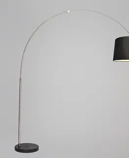 Obloukove lampy Oblouková lampa ocelová tkanina stínidlo černá 45 cm - XXL