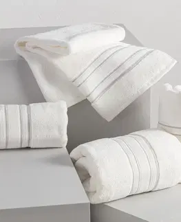 Ručníky Sada ručníků Gunnar 3ks krémově bílá šedá