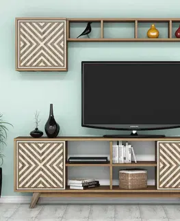 Obývací stěny a sestavy nábytku Televizní stěna INCI ořech krémová