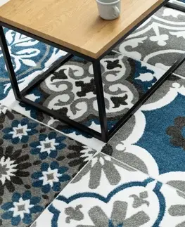 Koberce a koberečky Dywany Lusczow Kusový koberec ALTER Porto květiny modrý, velikost 140x190