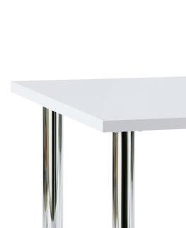 Jídelní stoly Jídelní stůl TWAIN, chrom / vysoký lesk bílý