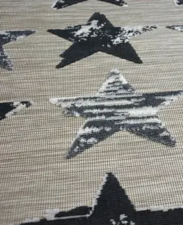 Koberce a koberečky Dywany Lusczow Kusový koberec LISBOA 27219/956 hvězda černý, velikost 80x150