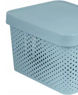 Úložné boxy CURVER - Box umělá hmota + víko 17L světle šedý