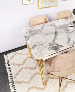 Kuchyňské a jídelní židle Jídelní stůl DAMLA zlatý bílý