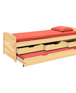 Postele Vysoká postel BANNY 90x200 cm vč. roštu, masiv borovice