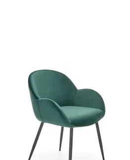 Židle HALMAR Jídelní židle K480 tmavě zelená
